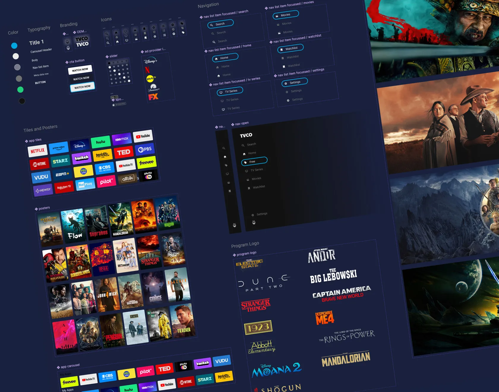 Design system surface — token + component library