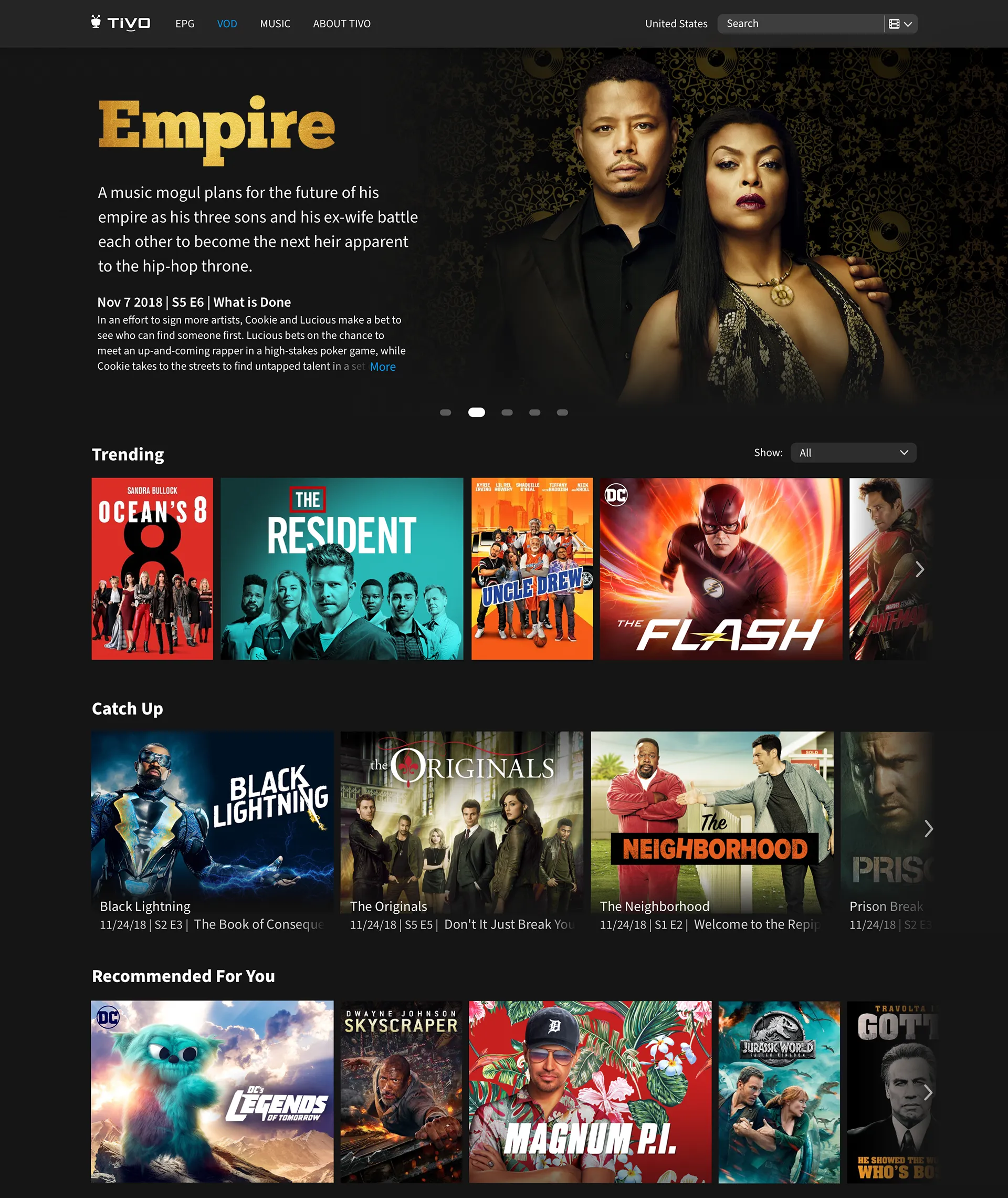 TiVo Metadata Partner Portal homepage — case study hero visual