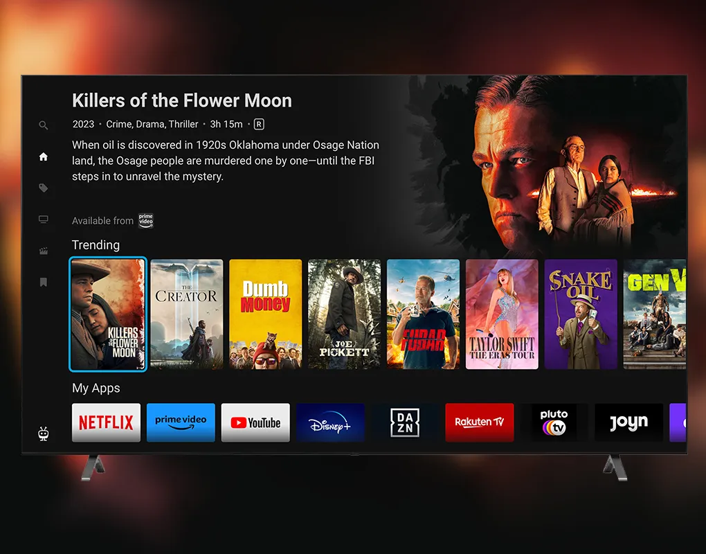TiVo Stream project tile — featured content row